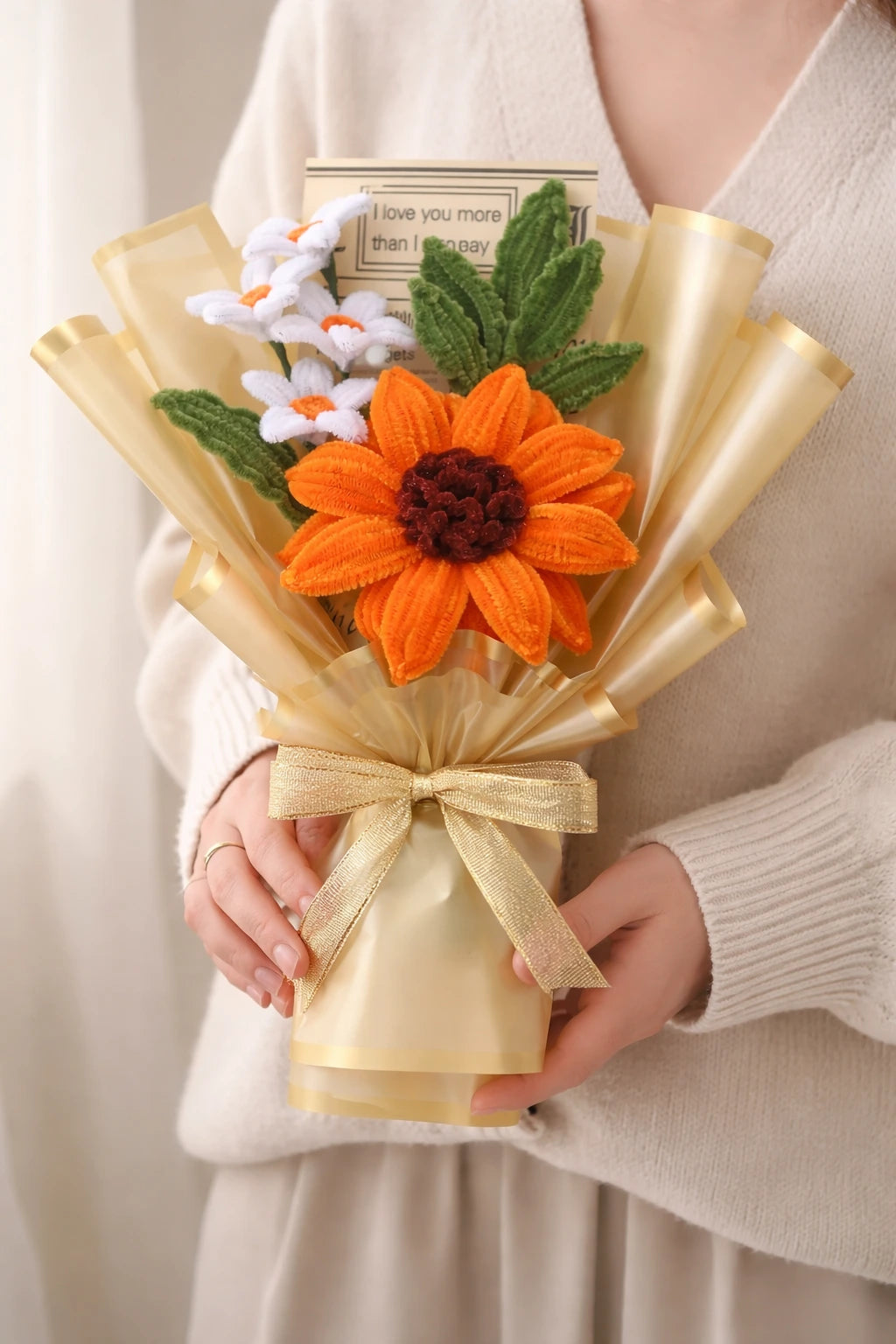 Golden Sunshine Pipe Cleaner Bouquet– Aesthetic Forever Flower Gift