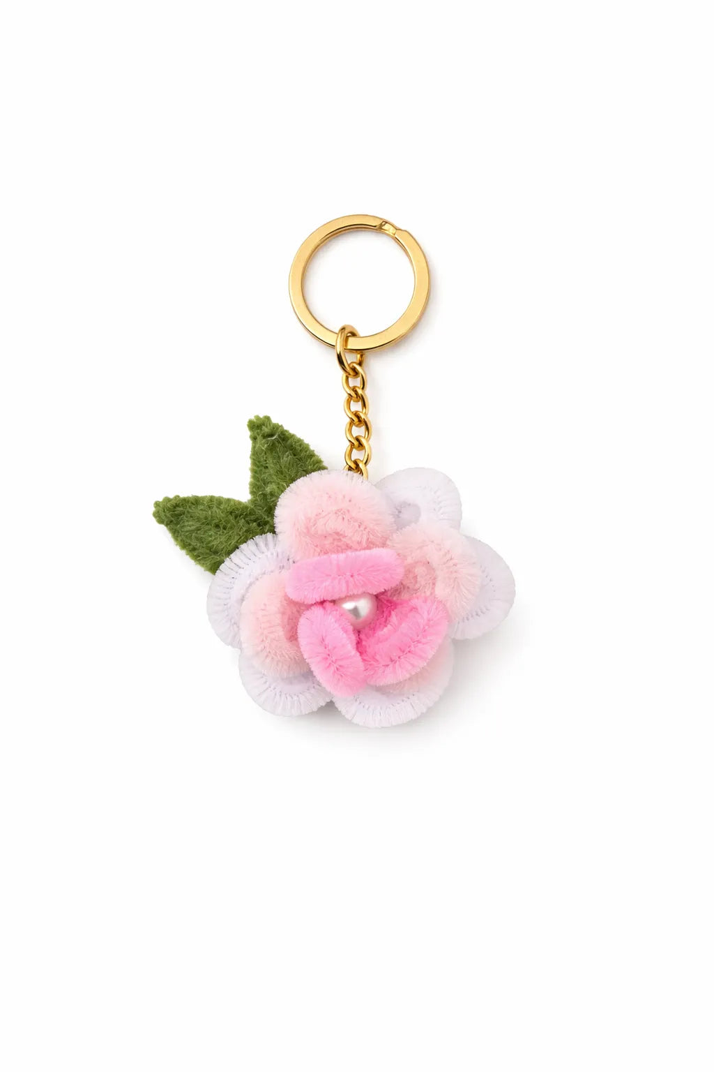 Blush Petal Charm Keyring