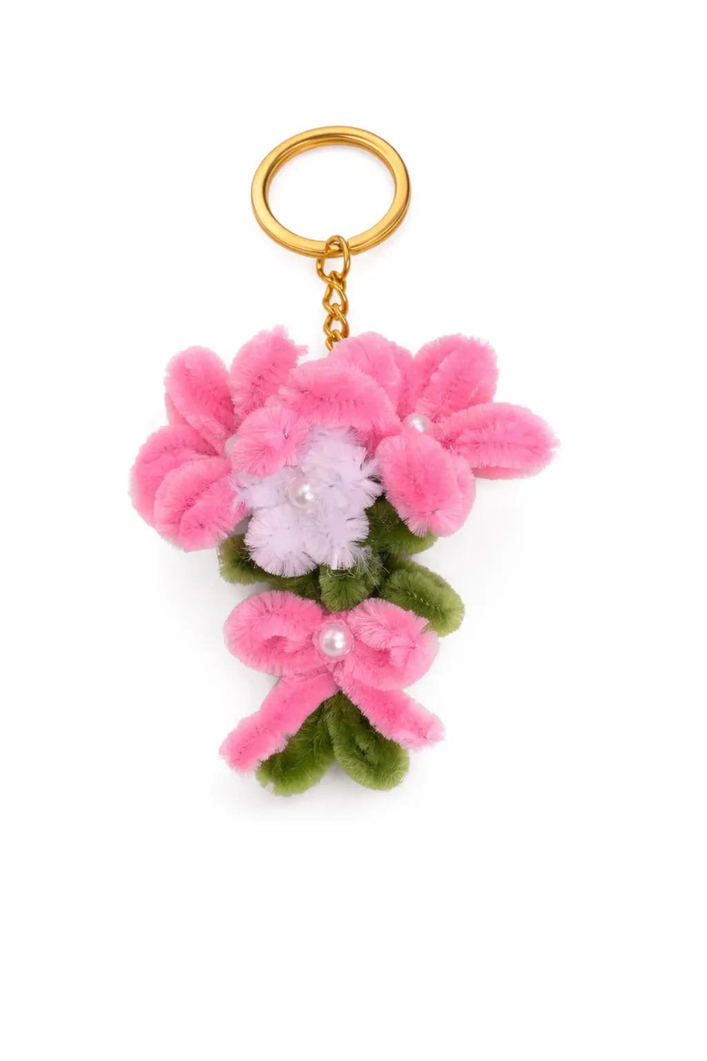Peony Puff Chenille Keyring