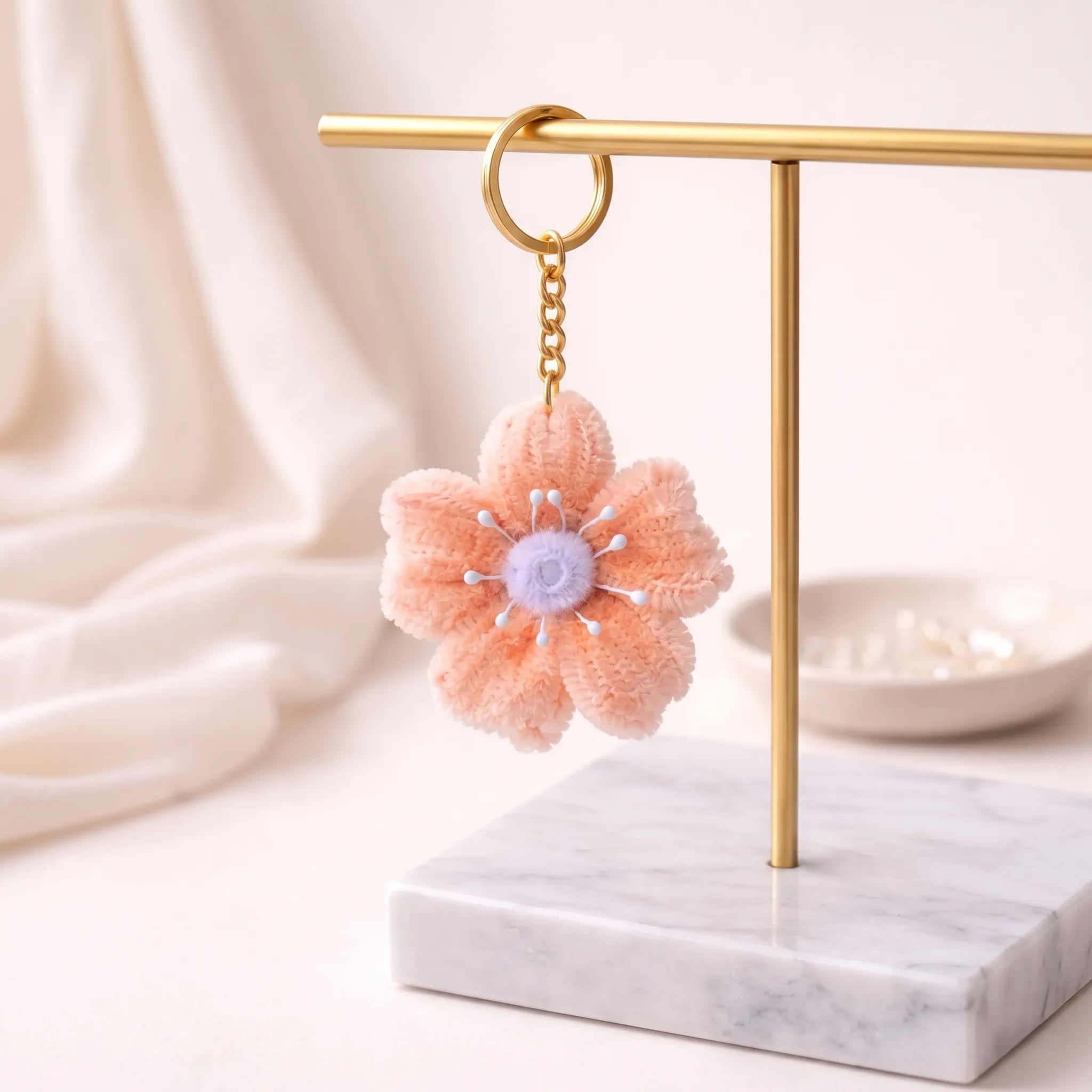 Peach Blossom Keychain