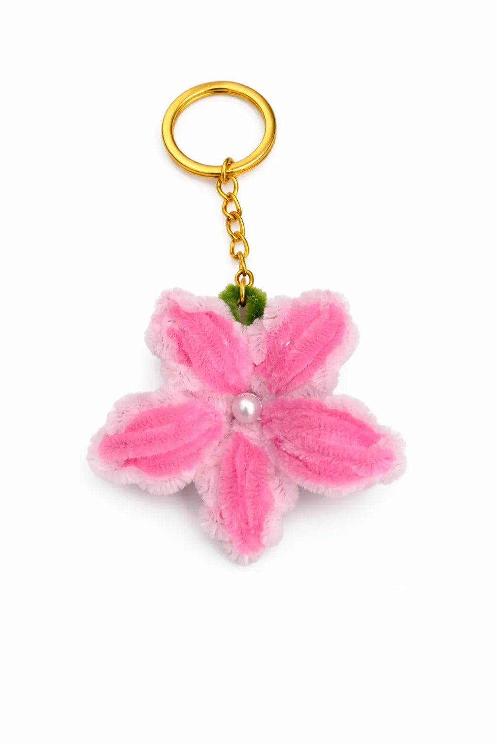 Coral Petal Chenille Keyring