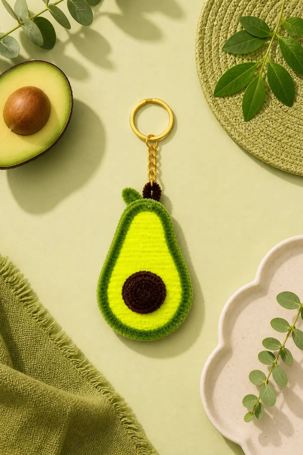 Avocado Charm Keychain