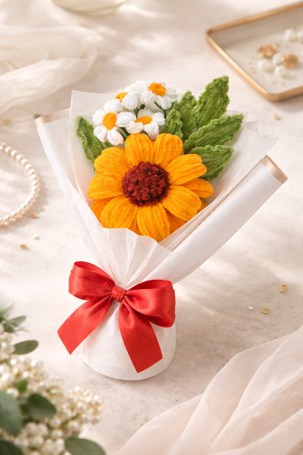 Handmade Sunflower Pipe Cleaner Bouquet – Forever Flower Gift