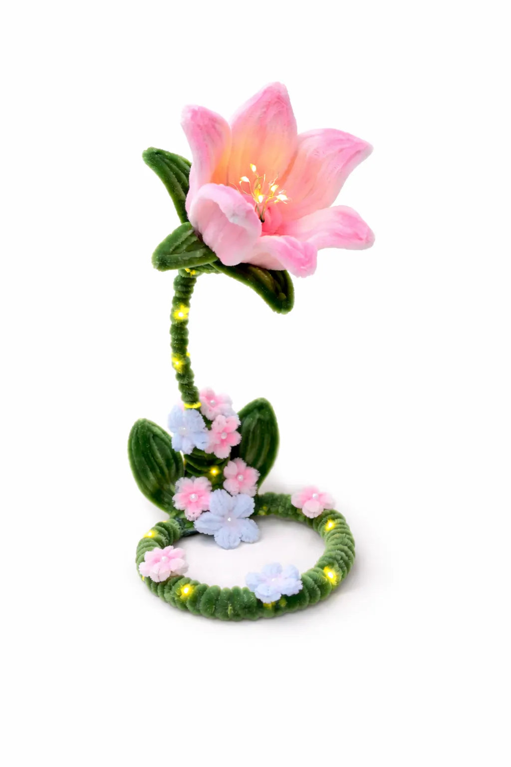 Pink Lily LED Fairy Light Lamp – Handmade Floral Night Light