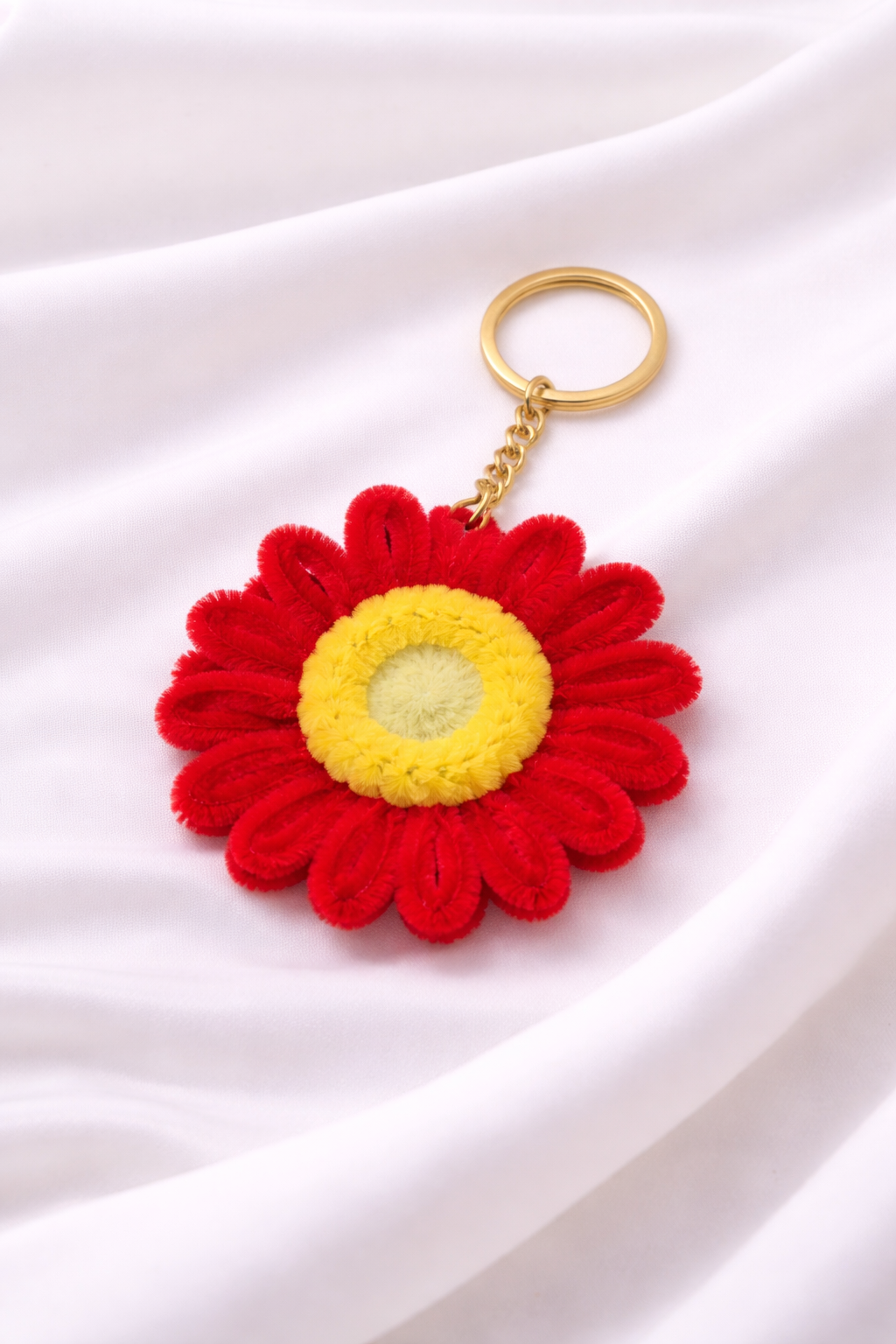 Scarlet Glow Chenille Keychain