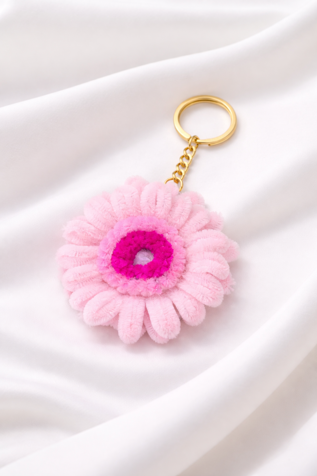 Blush Bloom Chenille Keychain