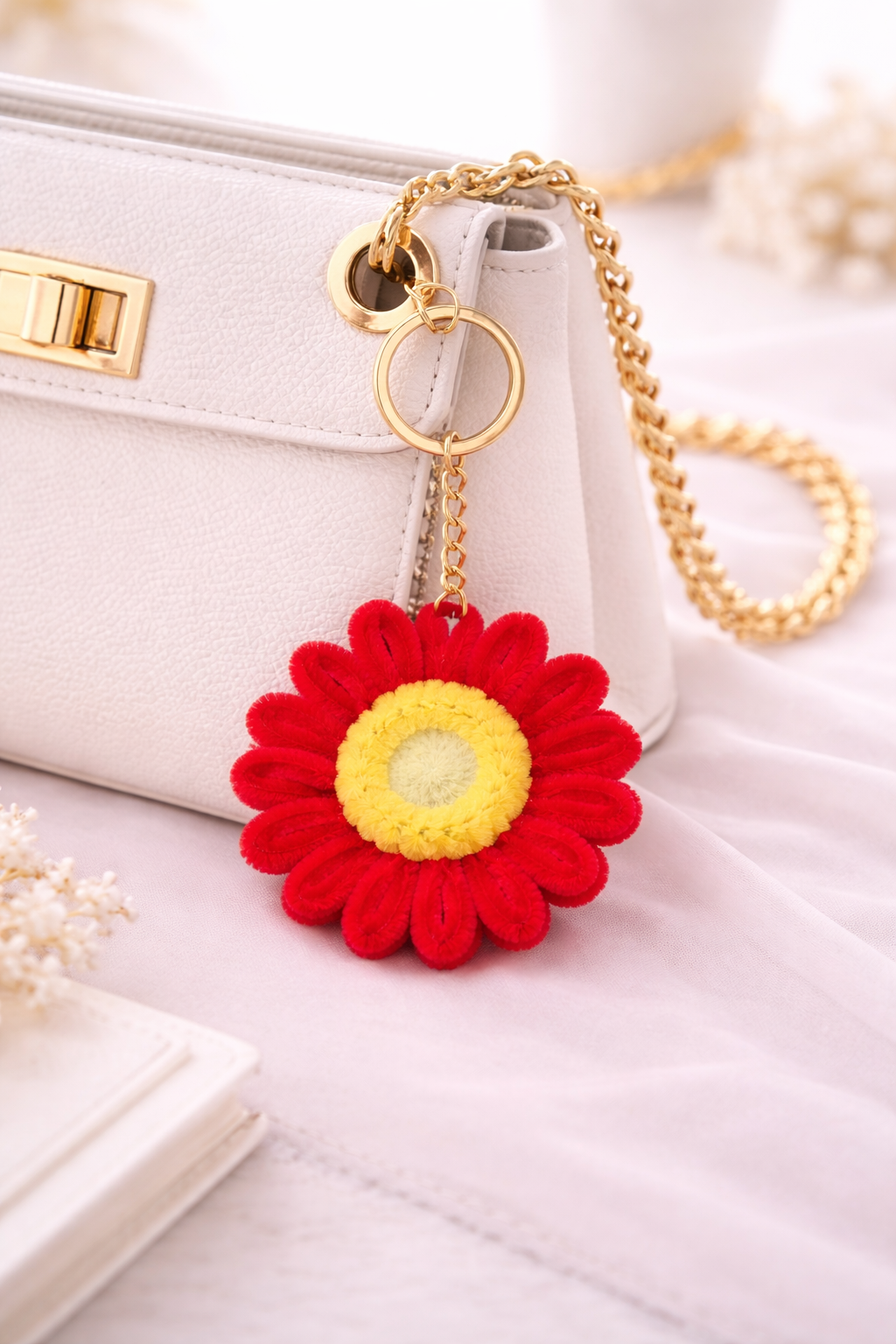 Scarlet Glow Chenille Keychain