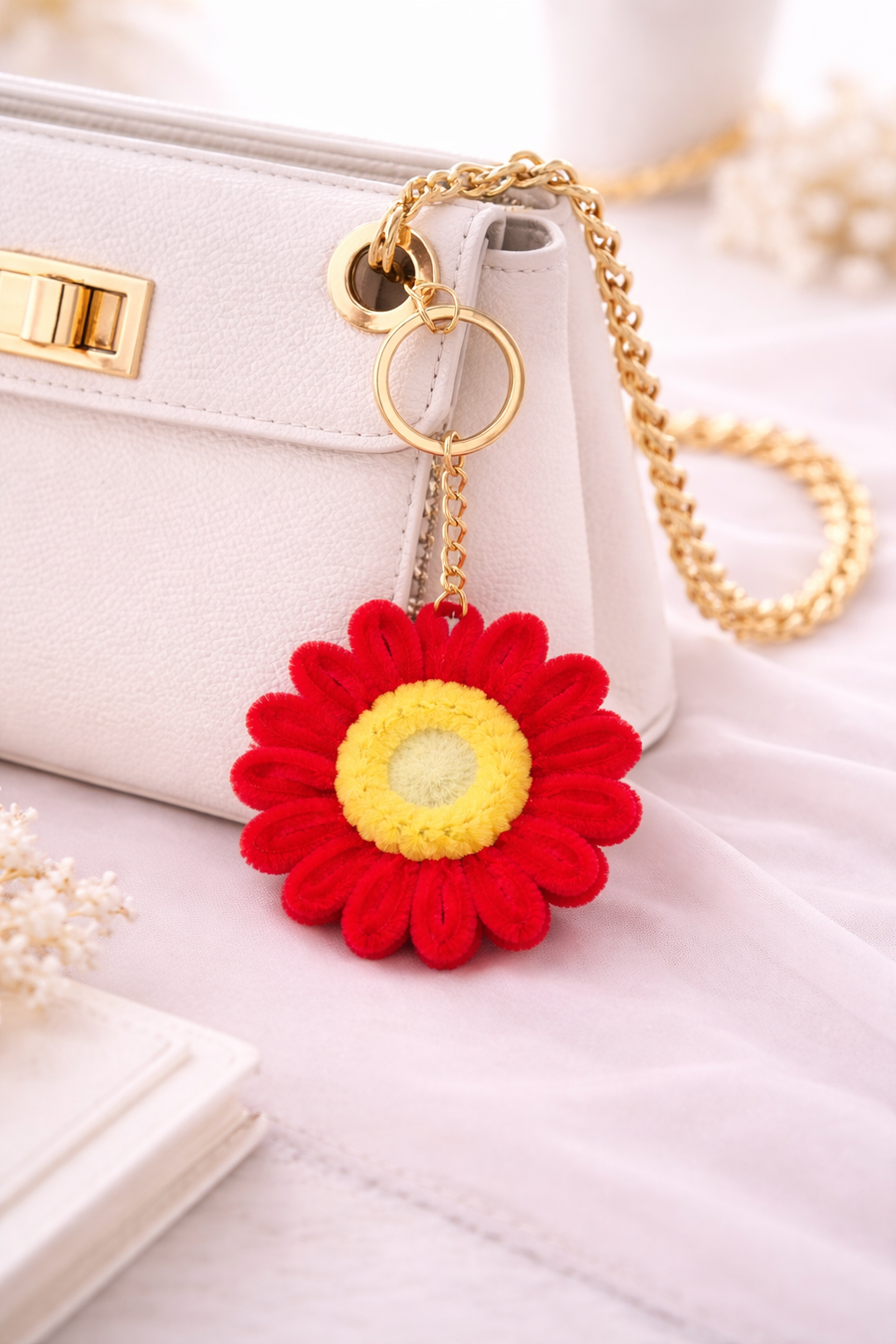 Scarlet Glow Chenille Keychain
