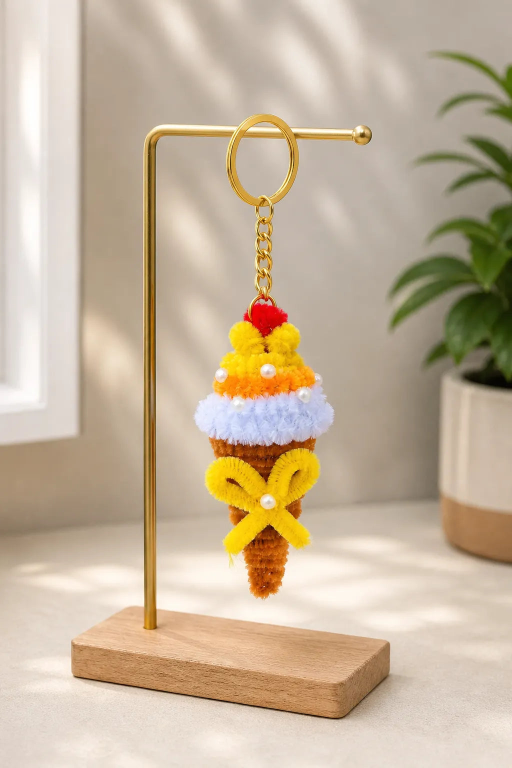 Sweet Swirl Keychain – Handmade