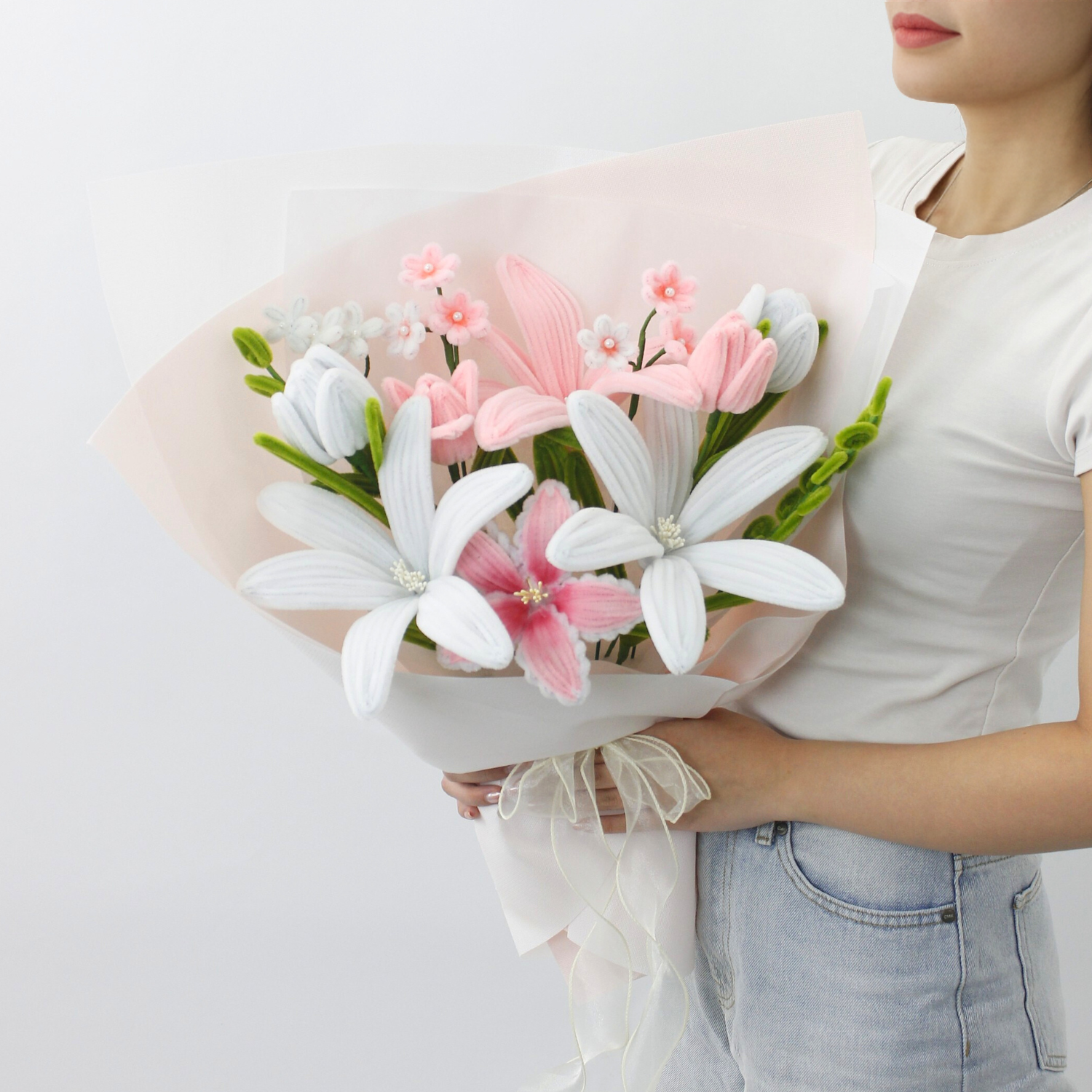 Pastel Bloom Pipe Cleaner Flower Bouquet – Handmade Everlasting Floral Gift