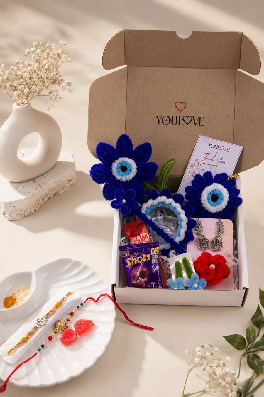 The Blue Bloom Rakhi Hamper